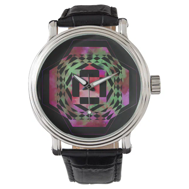 Montre G&#233;om&#233;trie dentel&#233;e multicolore Watch