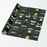 Dashing Little Man Mustache Party Wrapping Paper