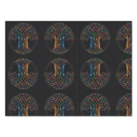 Tree of Life in full Stained Glass Mosaic Color Tissue Paper