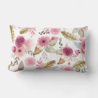 Kayli Floral Boho Lumbar Throw Pillow