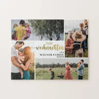 Frohe Weihnachten German Christmas 4 Photo Collage Jigsaw Puzzle