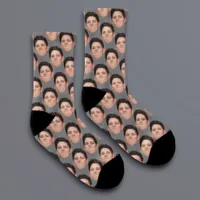 Personalized Funny Photo Face Socks - Slate Grey