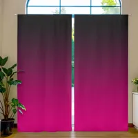 Black and Hot Pink Gradient Blackout Curtains