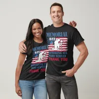 Memorial Day Honoring All Who Served USA Flag Map T-Shirt