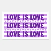 Love is Love in Purple Rectangular Sticker