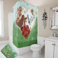 Playing a violin shower curtain
