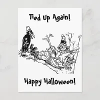 Scarecrow Tied in Tree Postcard