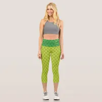 Green Hearts Custom Monogram & Name Capri Leggings