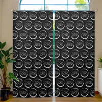 Black And White Your Logo Blackout Curtains