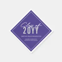 Elegant Purple Typography Any Year Graduation Napkins