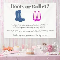 Boy or Girl Cowboy Boots Balet Gender Reveal Banner