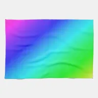 Colorful Rainbow Green Blue Purple Diagonal Blend Kitchen Towel