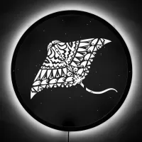 Tribal Manta Ray Cool Black and White LED Sign