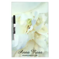 *~* Photo White Peony Flower with Branding Dry Erase Board