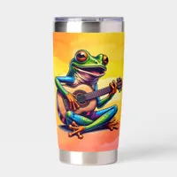 Toad and Guitar | Don't Worry, Be Hoppy Pun Insulated Tumbler