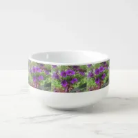 Beautiful Purple Floral Soup Bowl