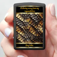 Intricate patterns of snakeskin in natural light zippo lighter