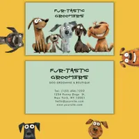 Watercolor Crazy Puppy Dog Groomers Boutique  Business Card