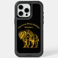 Gold Bison in Astronaut Suit Exploring Space iPhone 15 Pro Max Case