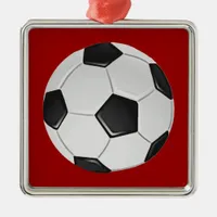 American Soccer or Association Football Metal Ornament