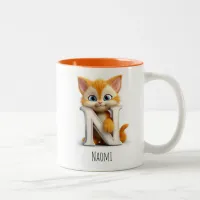 Letter N Cat Alphabet Monogram Coffee Mug