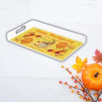 Thanksgiving Friendsgiving Autumn on yellow | Acrylic Tray