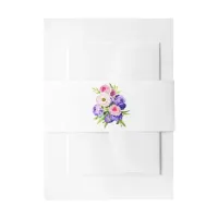 Pretty Elegant Watercolor Flower Bouquet  Invitation Belly Band