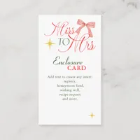 Miss to Mrs. Coquette Mistletoe Bridal Shower Enclosure Card