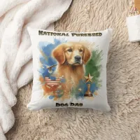 Golden Retriever Honors Purebred Dog Day Throw Pillow