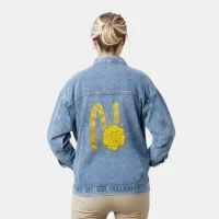 Glitter Gold Yellow Floral Monogram N Womens Denim Jacket