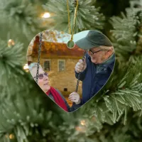 Our Anniversary Christmas Photo Ceramic Ornament