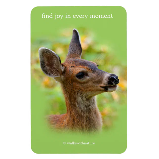 Vignetted Portrait of Smiling Blacktail Deer Fawn  Magnet