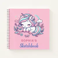 Magical Unicorn Personalized Kids Sketchbook Notebook