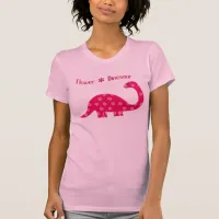 Flower Dinosaur - Pink T-Shirt