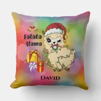 Christmas Llama Throw Pillow