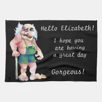 Scandinavian Funny Looking LoveTroll Kitchen Towel