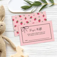 Strawberry Berry Sweet Baby Shower Diaper Raffle Enclosure Card