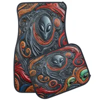 Exploring Alien Artistry Mysteries Car Floor Mat