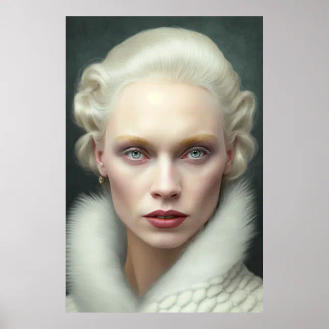 Nordic Woman Portrait Airbrush Poster