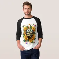 Enchanting Bouquet of Golden Roses And Heart  T-Shirt