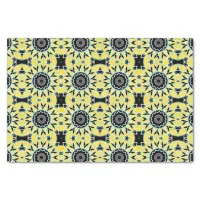 Yellow & Black Ornamental Geometric Pattern Tissue Paper