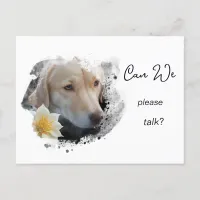 *~* AP61 Can We Talk -  Lab Retriever Flower  Postcard