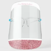 Rose Gold Sparkle Glitter Nail Salon Personalized Face Shield