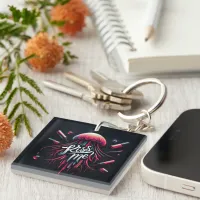 Colorful Jellyfish Illustration With Vibrant Typog Keychain