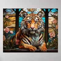 *~* Landscape AP68 TIGER Stained Glass 5:4 Fantasy Poster