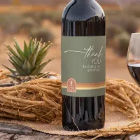 Desert Vibes Wedding Thank You Stripe Sage ID1019 Wine Label