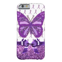 Fibromyalgia Purple Awareness Butterfly Ribbon Barely There iPhone 6 Case