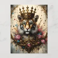 Tiger With A Crown  Postcard