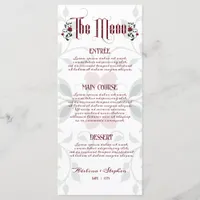 Gothic Wedding Dripping Red Roses Moody Wedding Menu