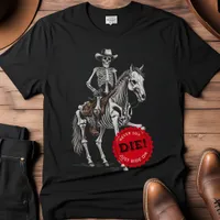 Spooky Horse-riding  Cowboy Skeleton T-Shirt